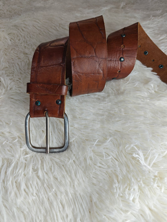 Cintura pelle marrone Cocco