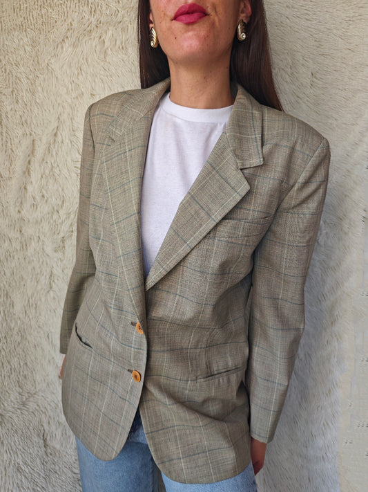 Blazer a quadri lana