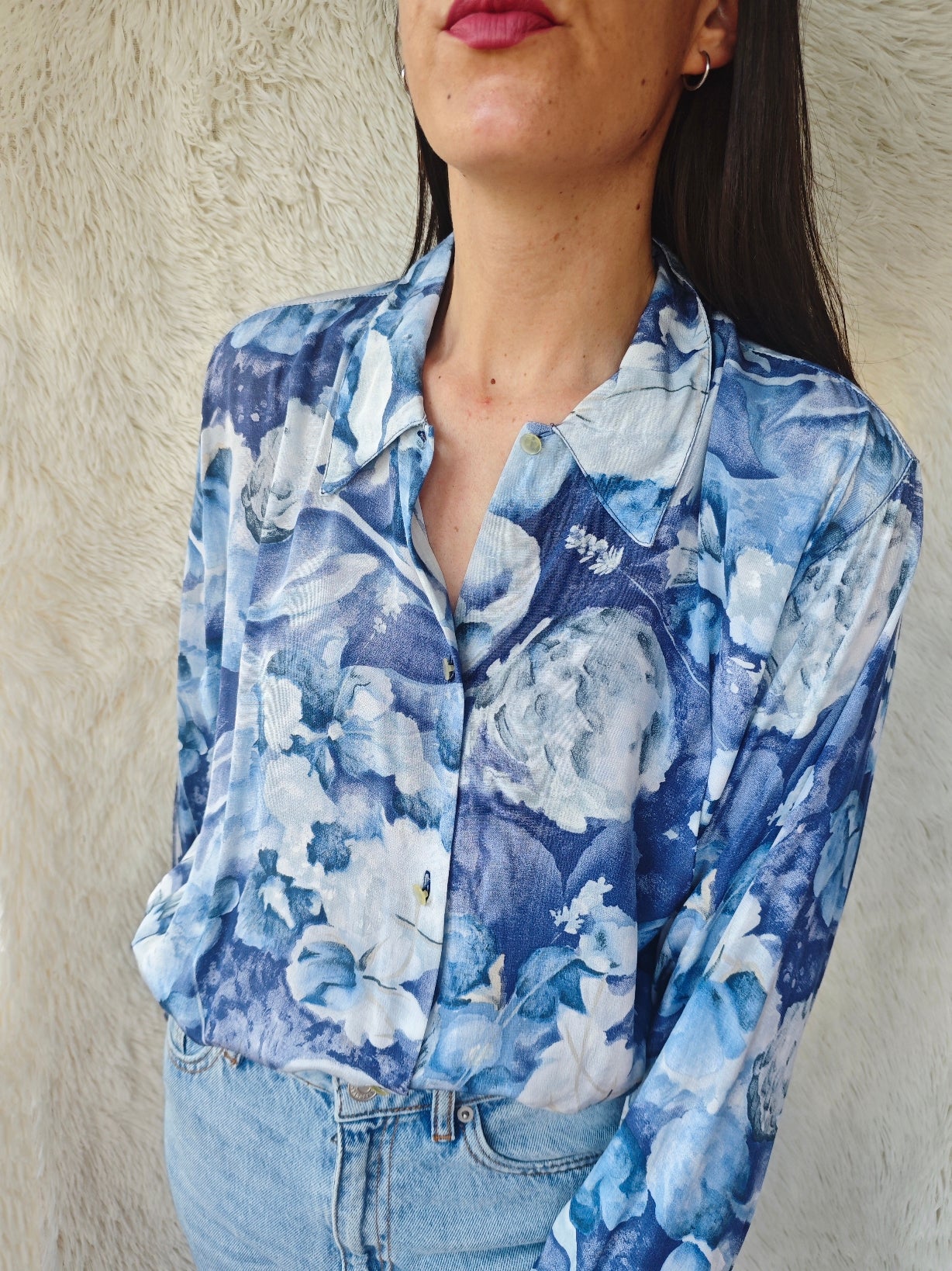 Camicia floreale blu