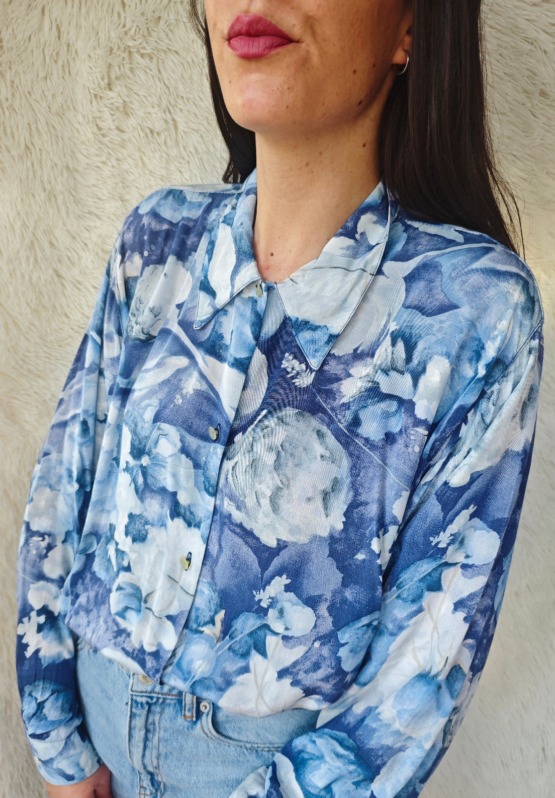 Camicia floreale blu