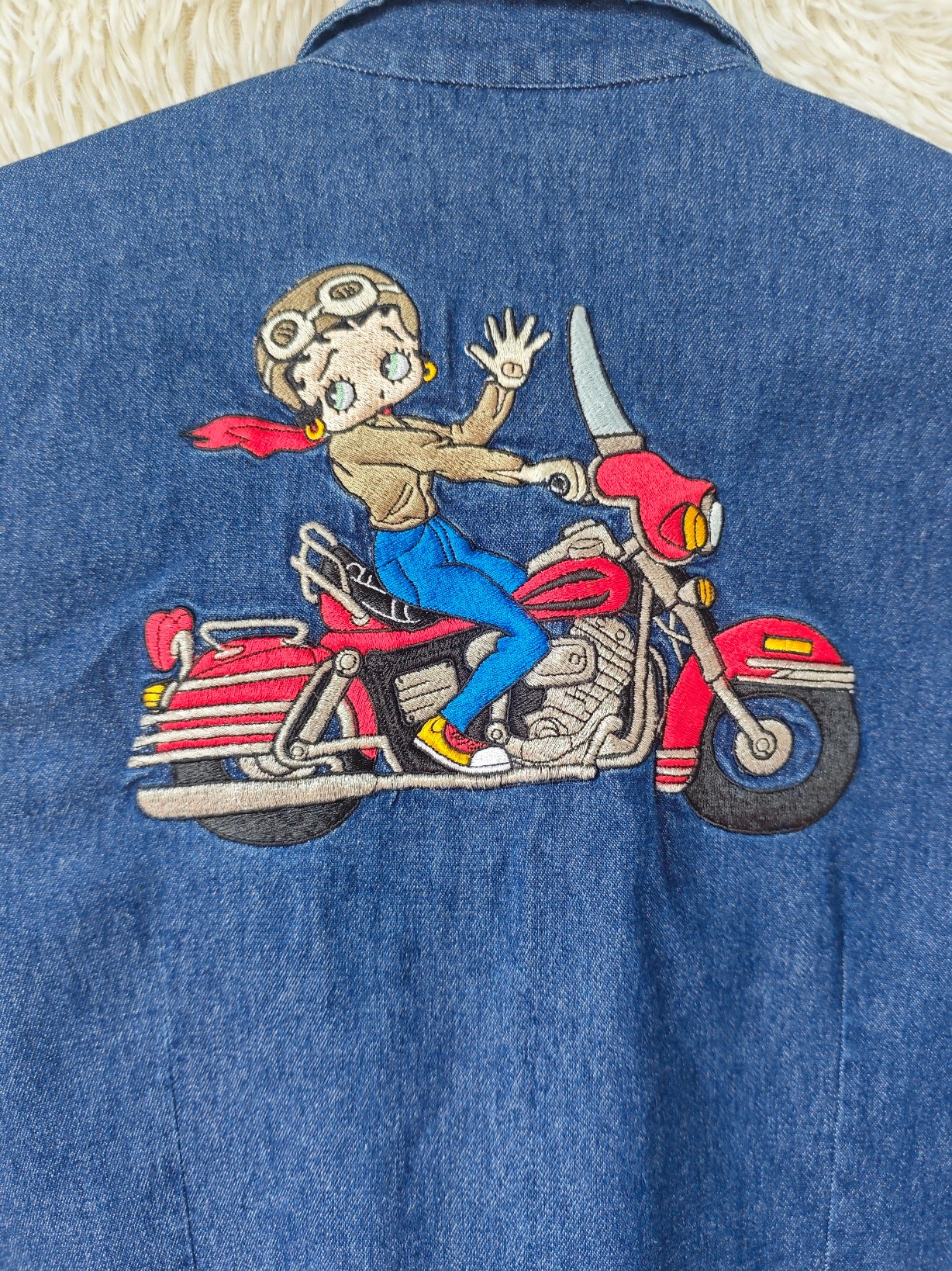Camicia denim Betty boop biker