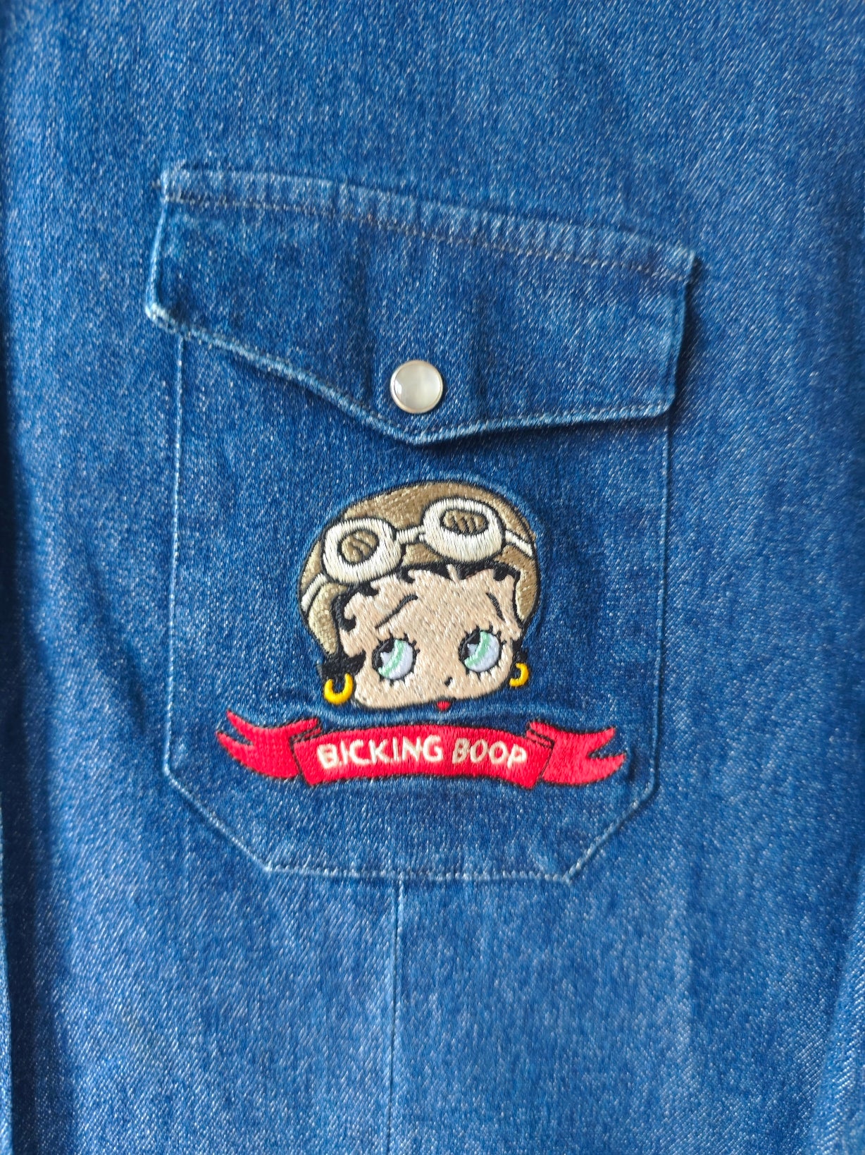 Camicia denim Betty boop biker