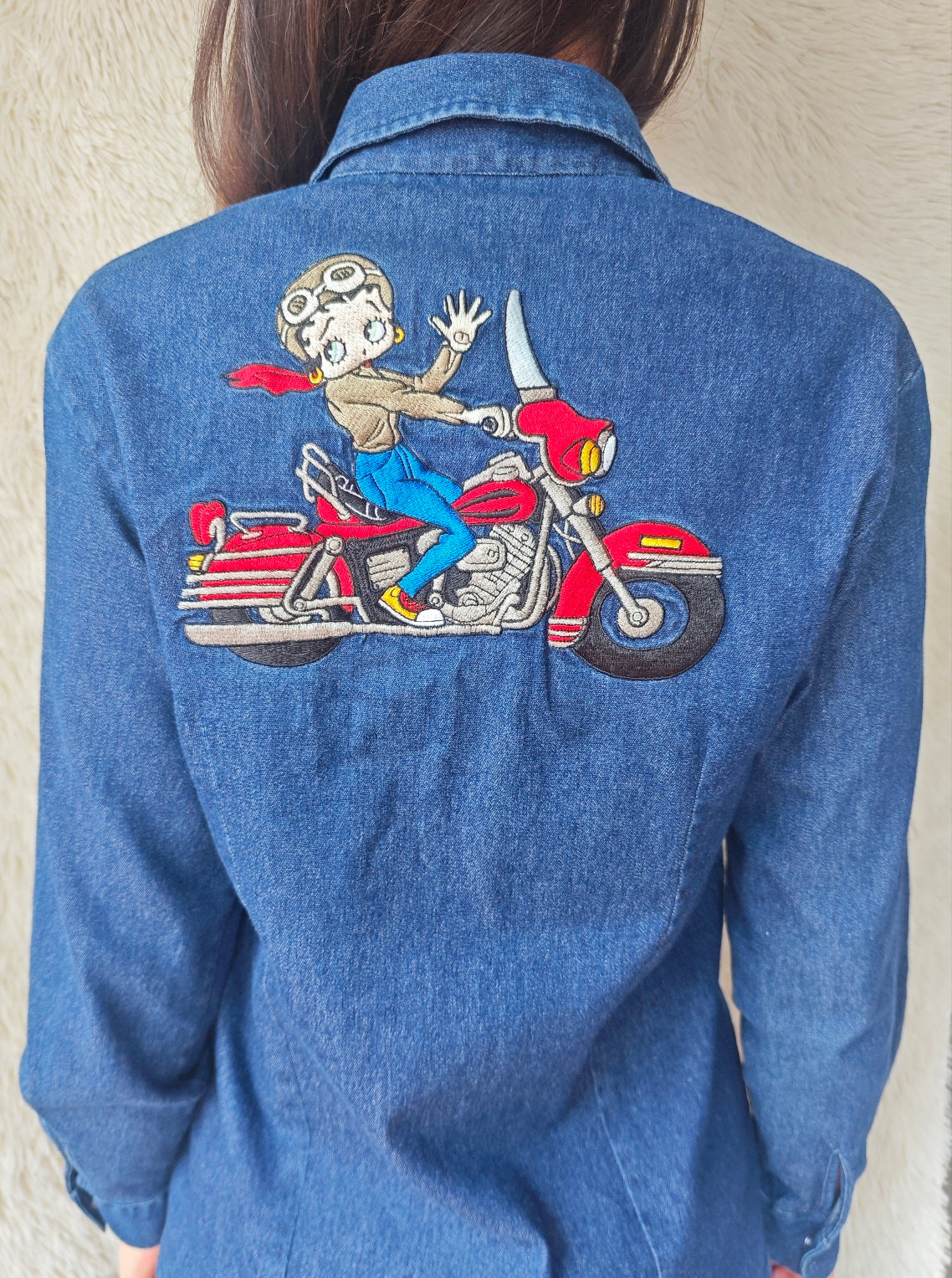 Camicia denim Betty boop biker