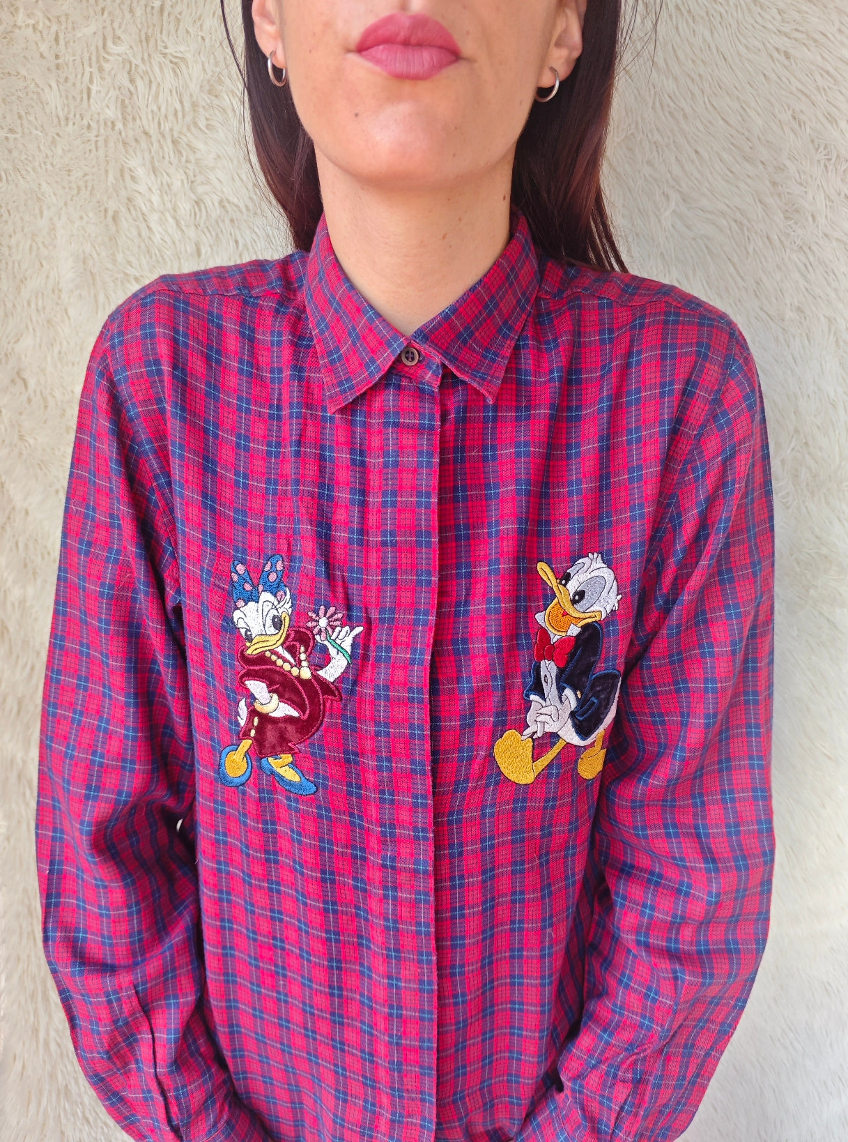 Camicia a quadri paperino e paperina