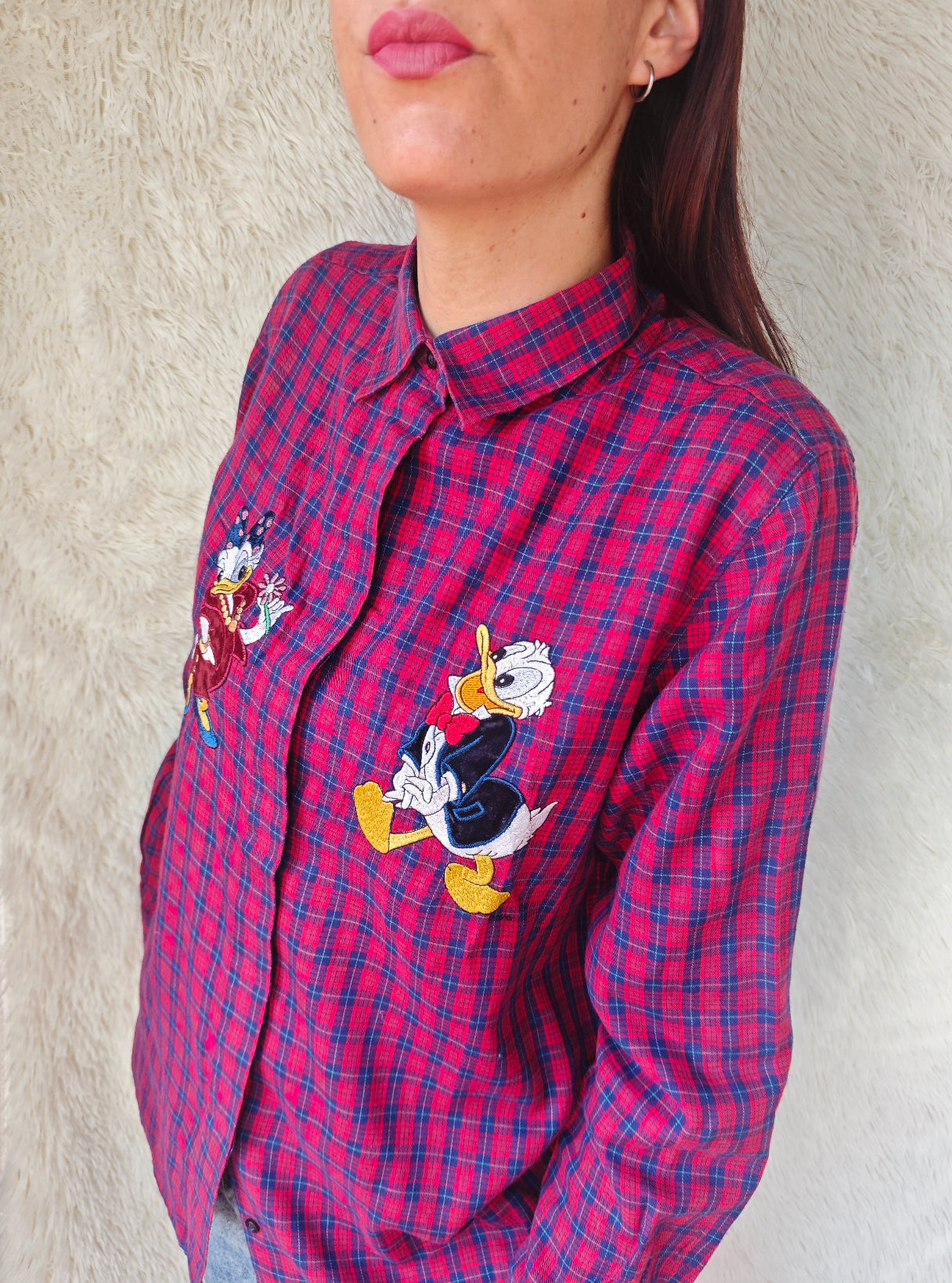 Camicia a quadri paperino e paperina