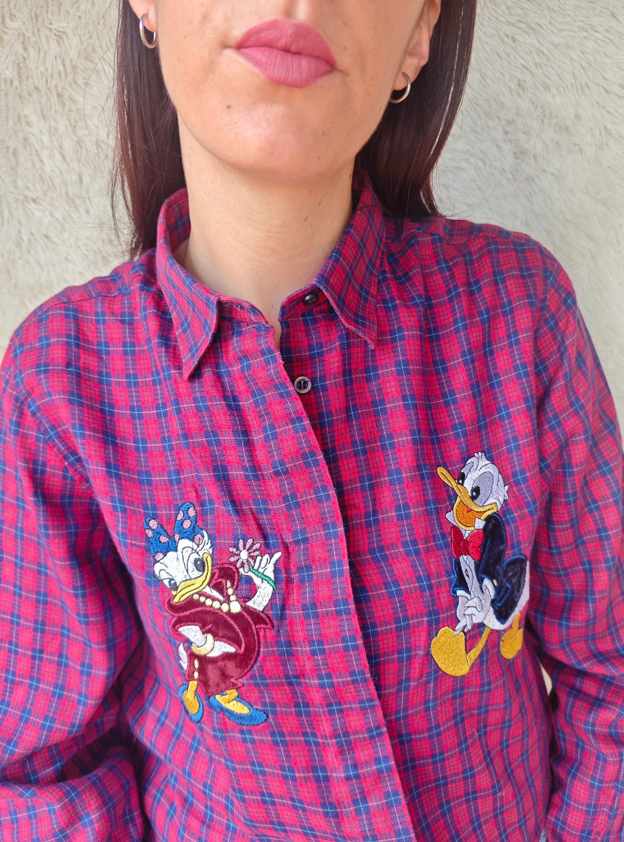 Camicia a quadri paperino e paperina