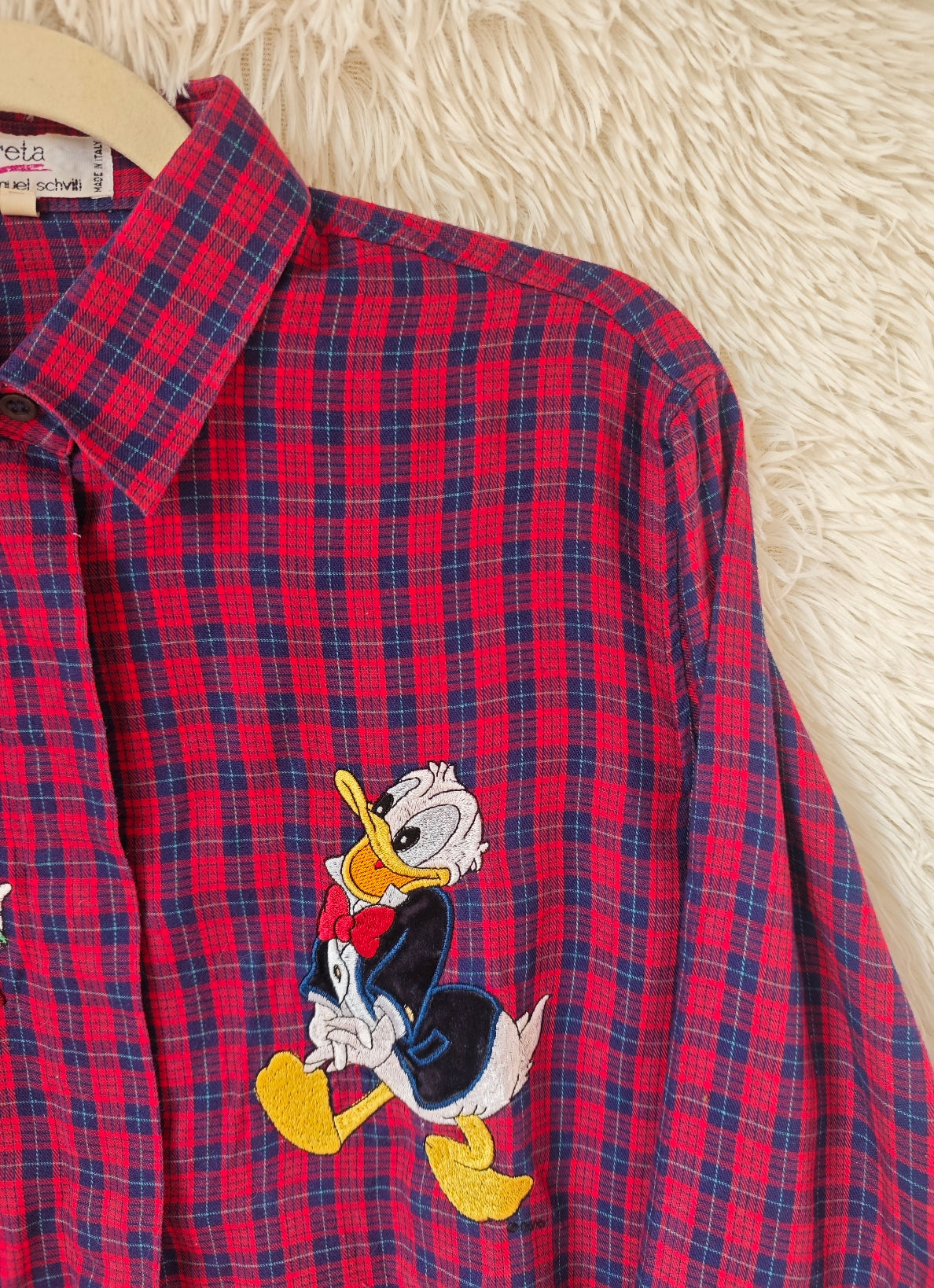 Camicia a quadri paperino e paperina