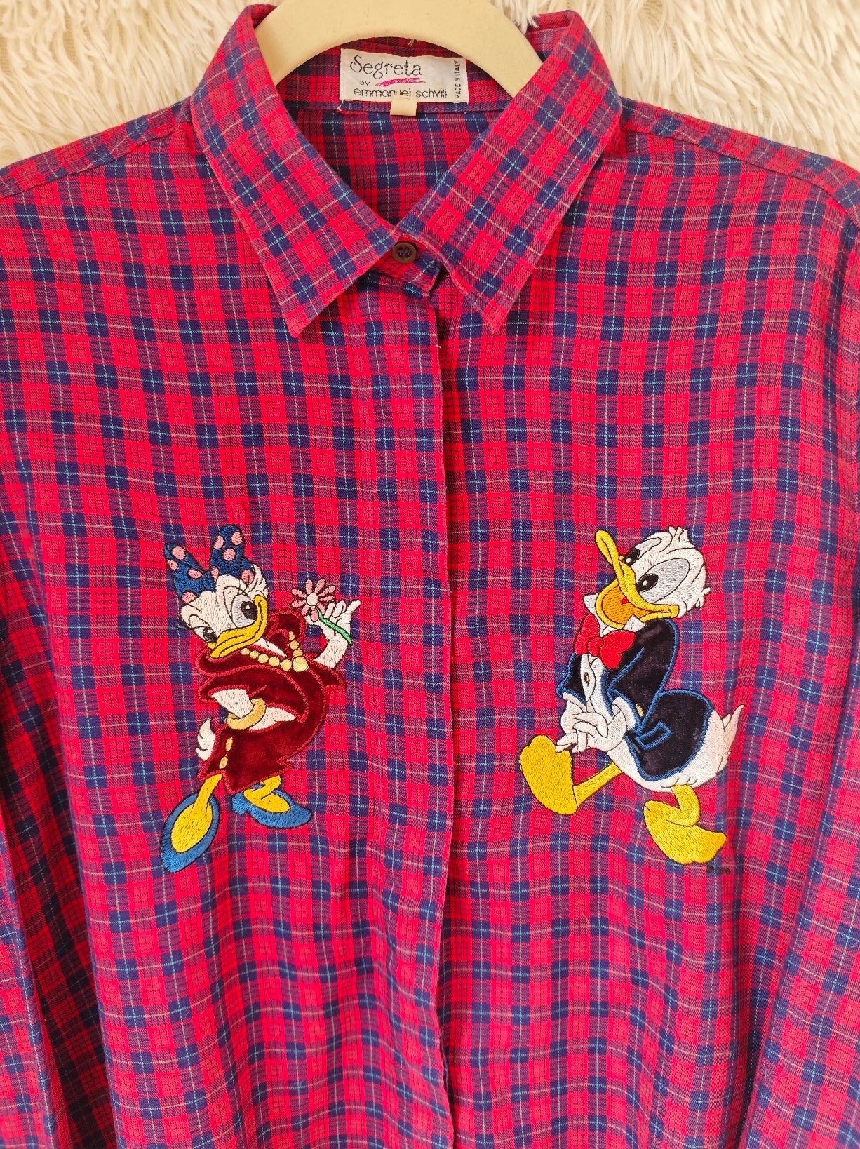 Camicia a quadri paperino e paperina