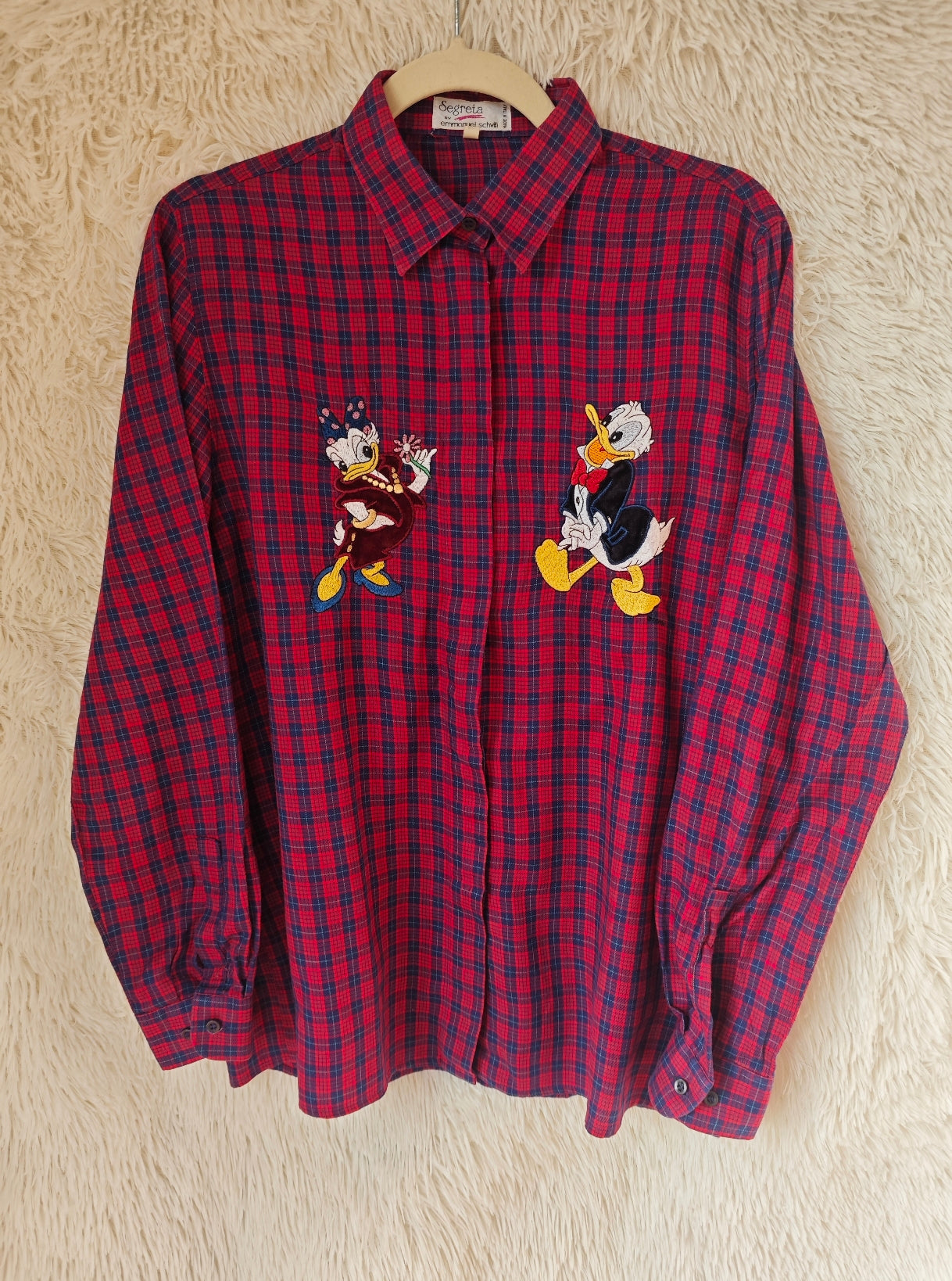 Camicia a quadri paperino e paperina