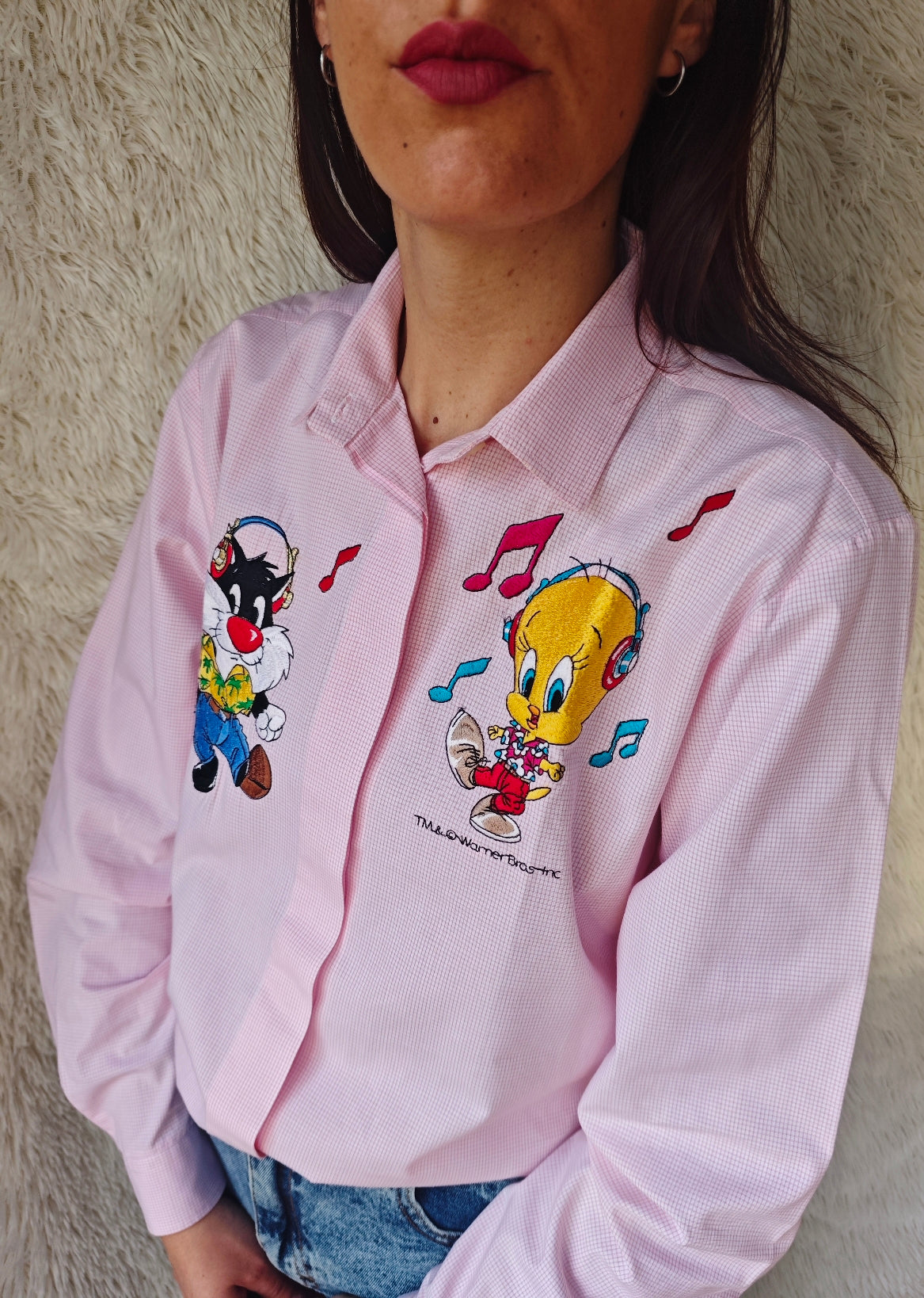 Camicia Titti e Silvestro hawaiani