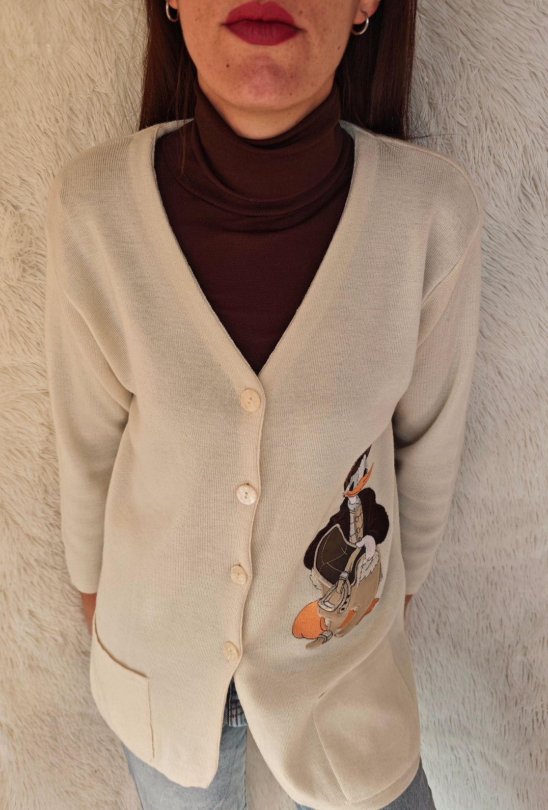 Cardigan paperino crema