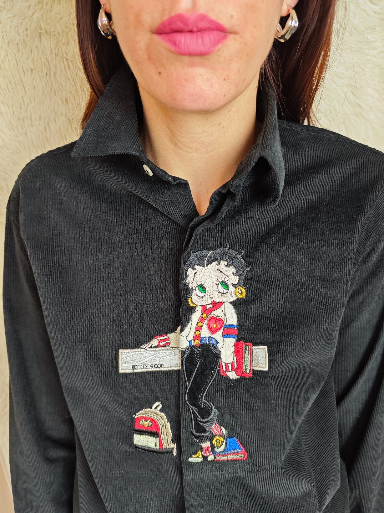 Camicia Betty boop velluto