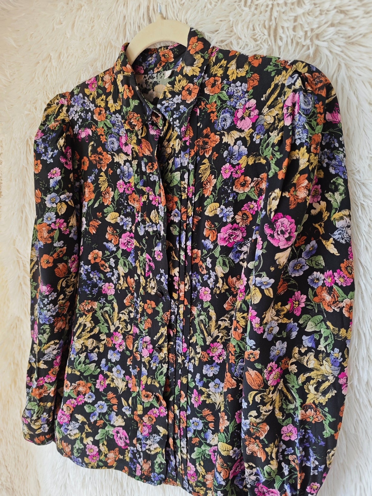 Camicia floreale nera