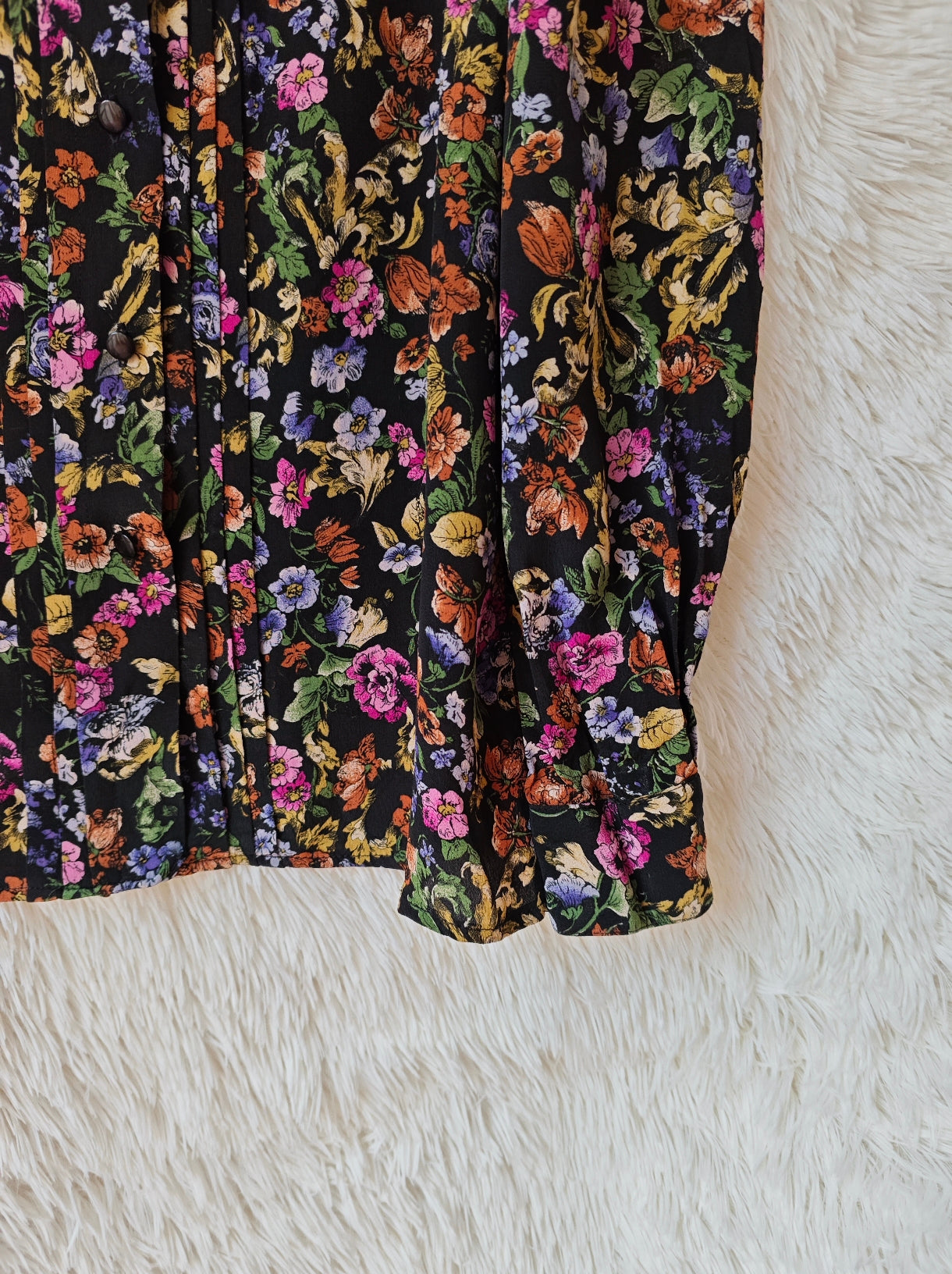 Camicia floreale nera