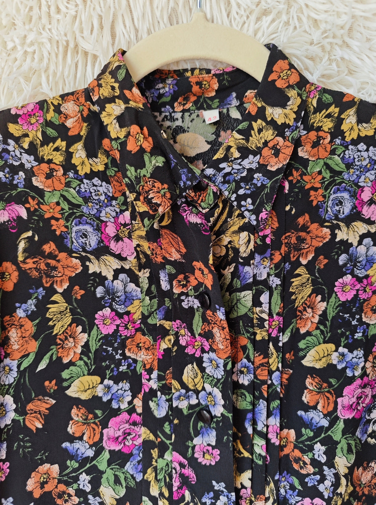 Camicia floreale nera