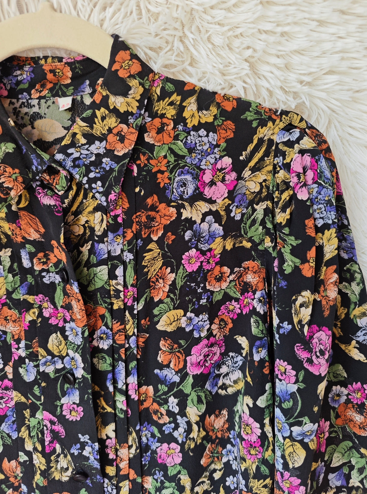 Camicia floreale nera