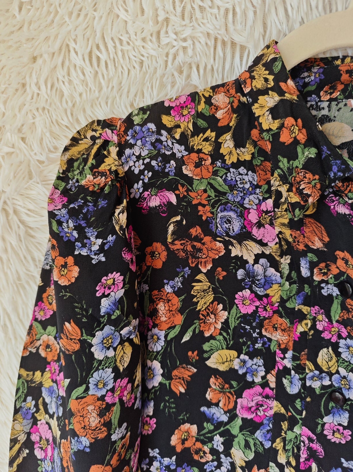 Camicia floreale nera