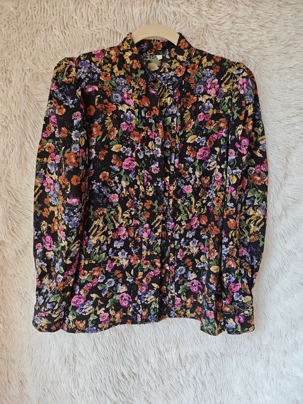 Camicia floreale nera