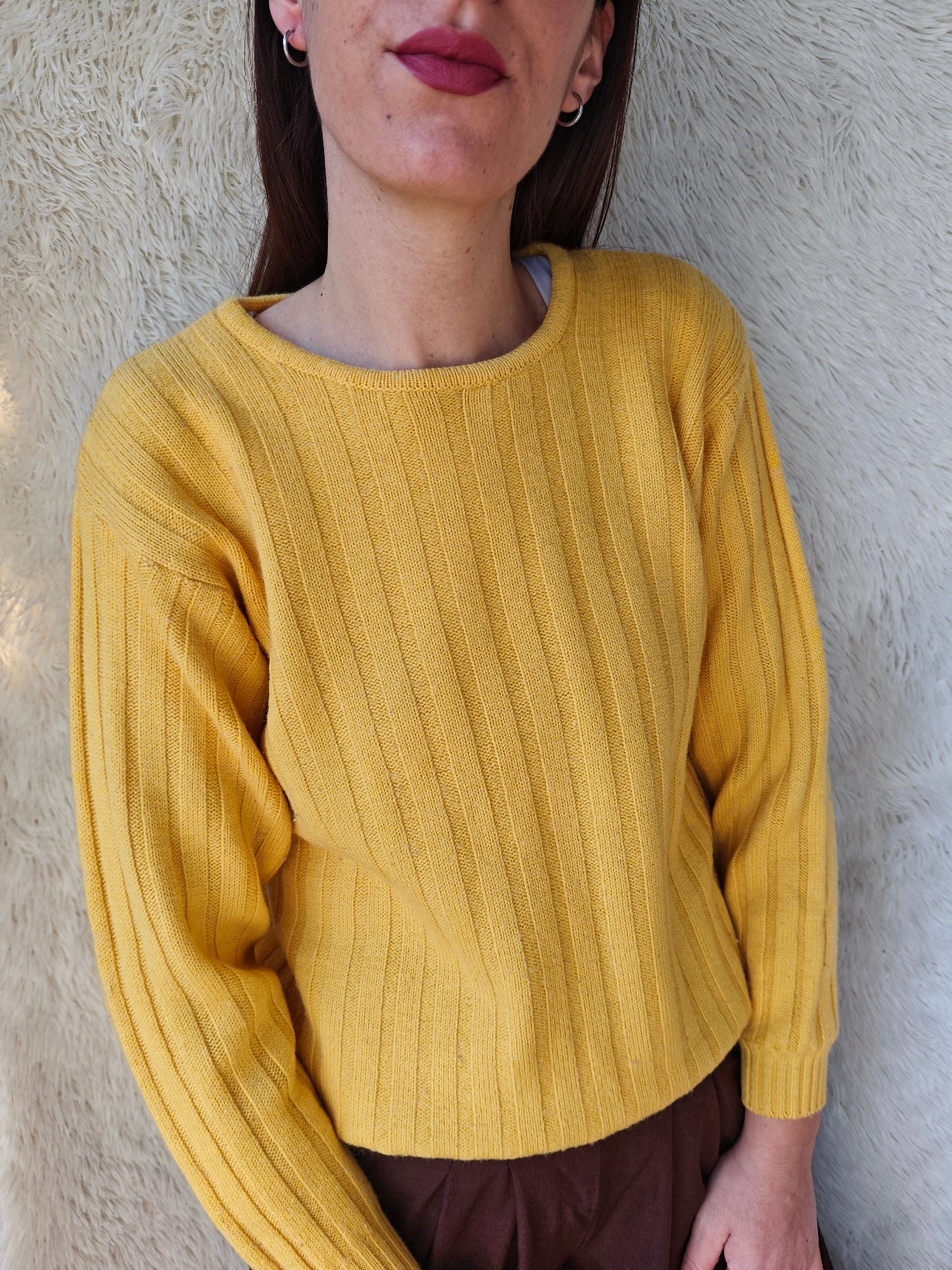 Pull giallo a coste