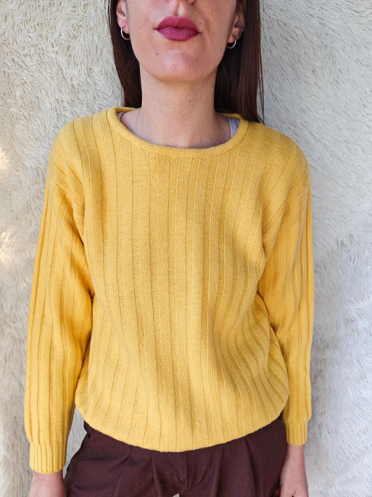 Pull giallo a coste