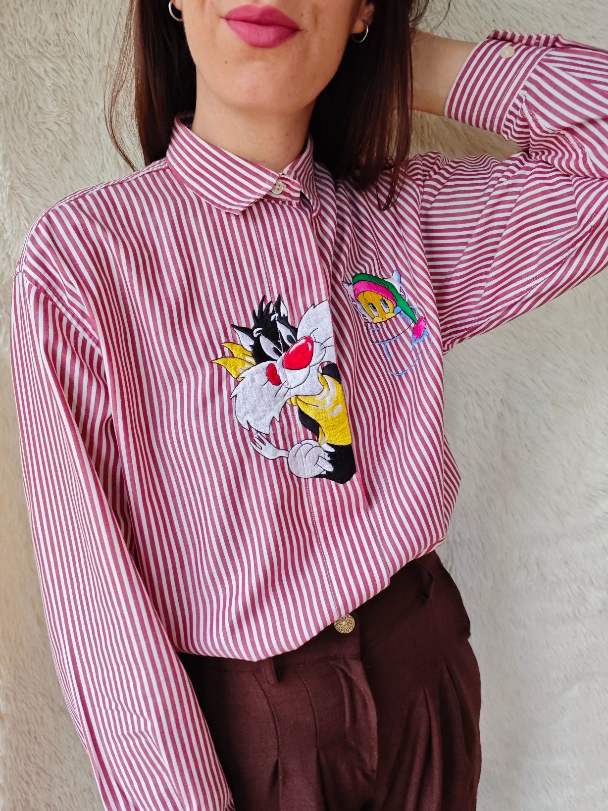 Camicia a righe Titti e Silvestro