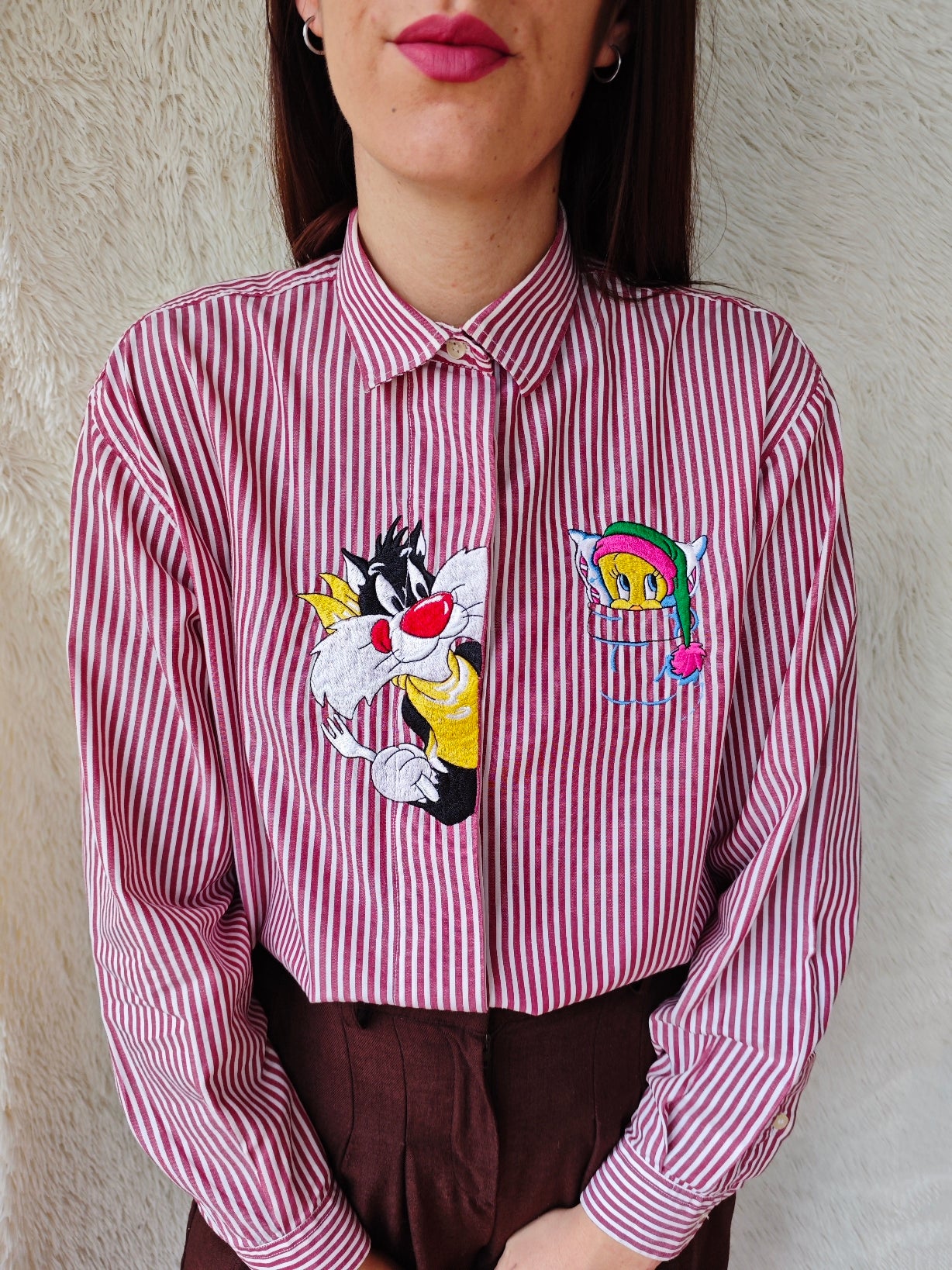 Camicia a righe Titti e Silvestro