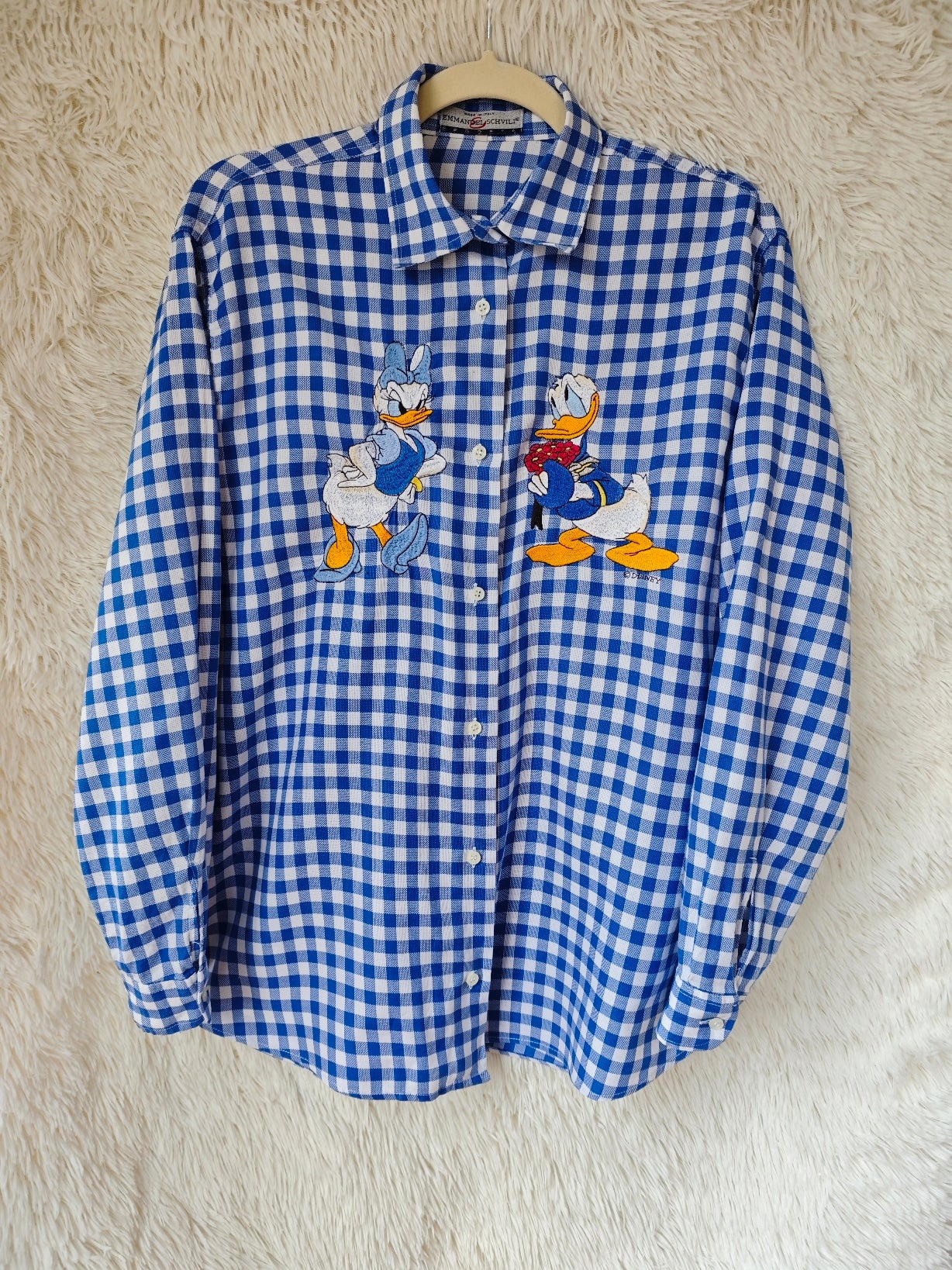 Camicia Vichy blu paperino e paperina