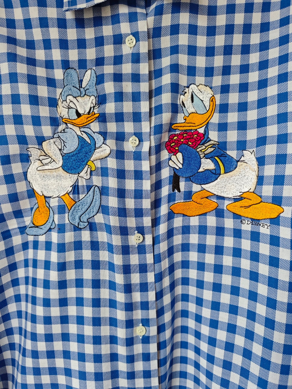 Camicia Vichy blu paperino e paperina