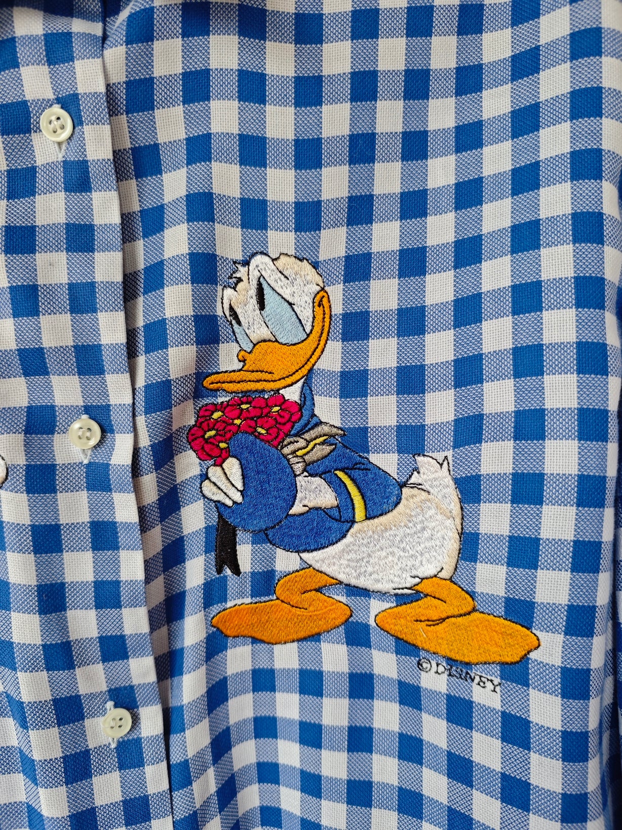 Camicia Vichy blu paperino e paperina