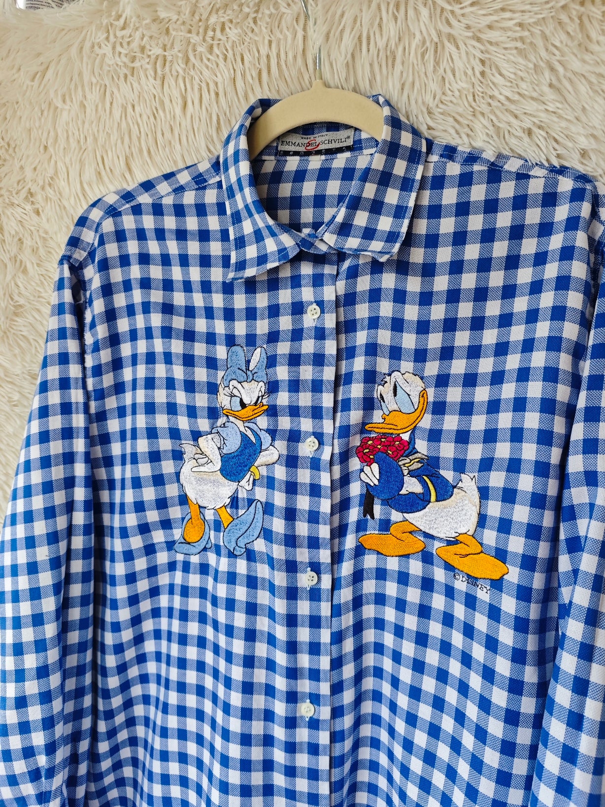 Camicia Vichy blu paperino e paperina