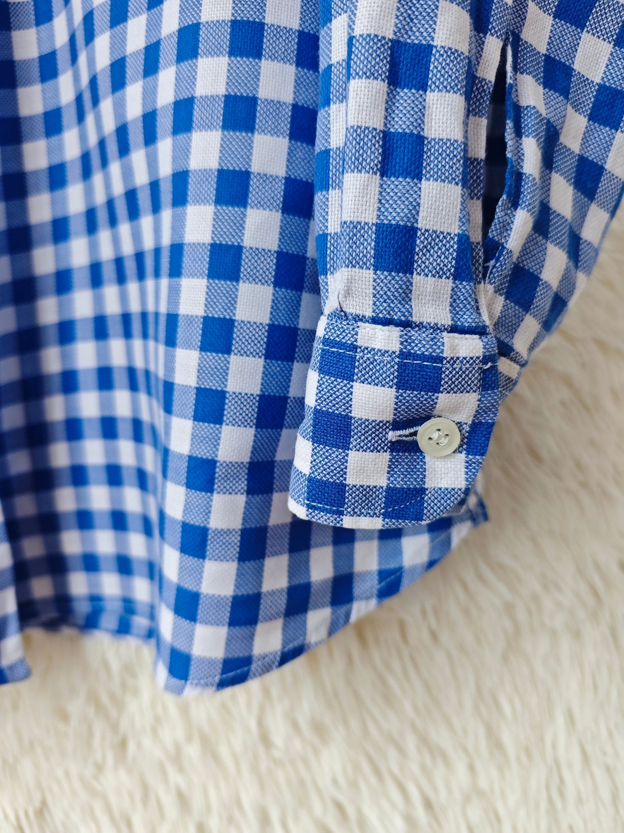 Camicia Vichy blu paperino e paperina