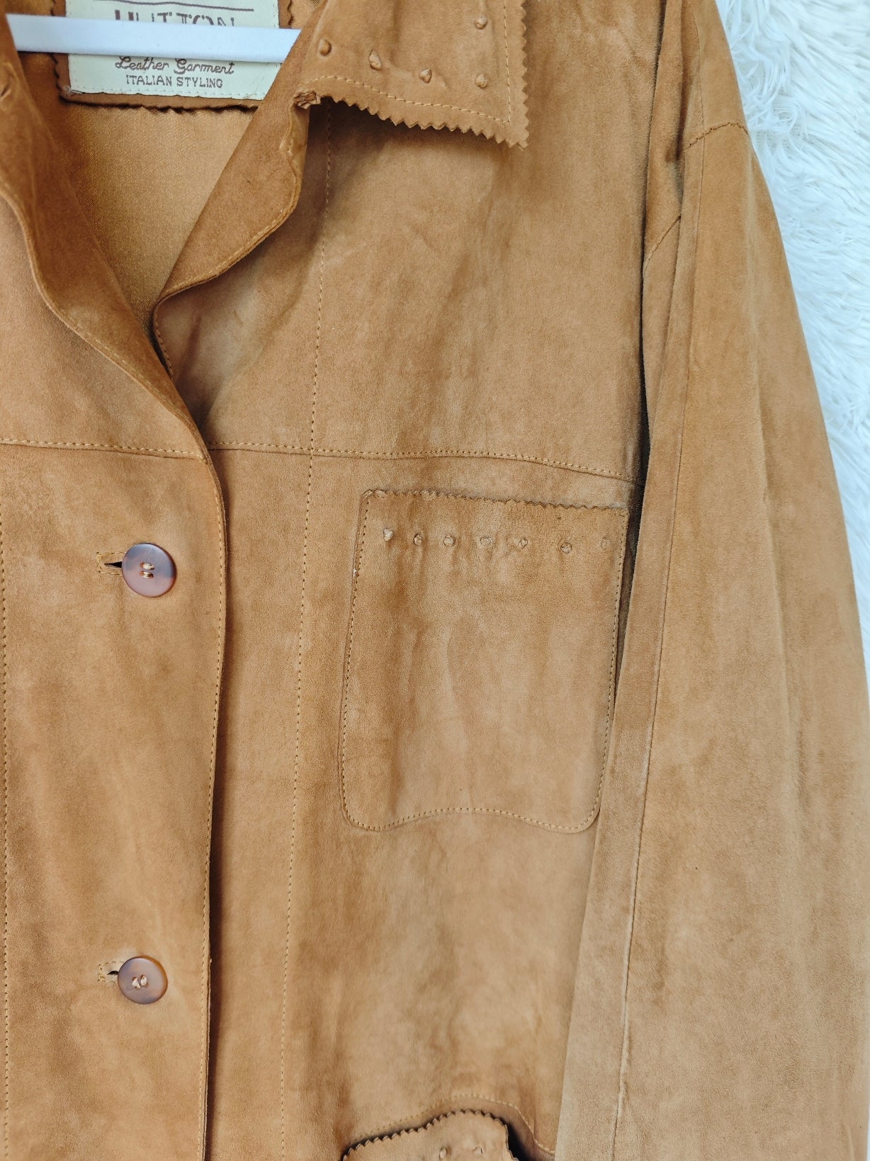 Giacca camoscio rivetti