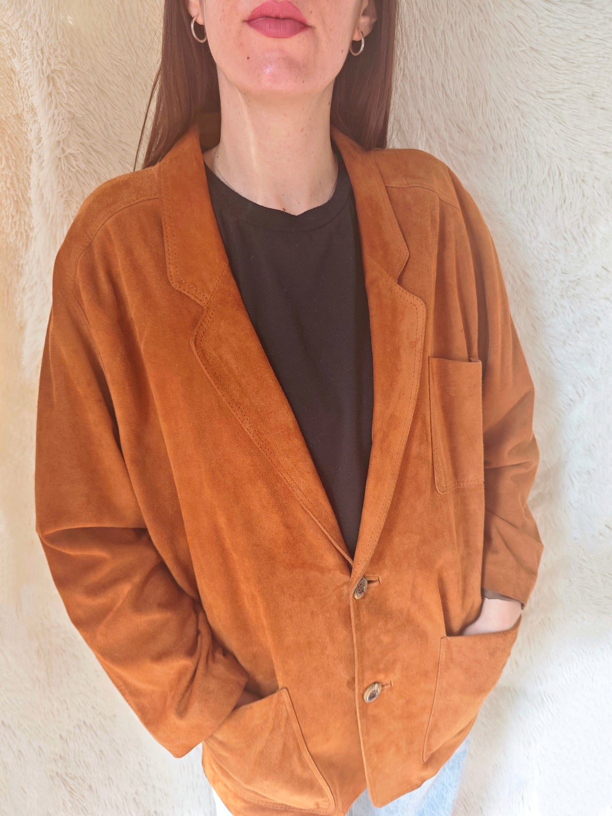 Giacca camoscio cuoio