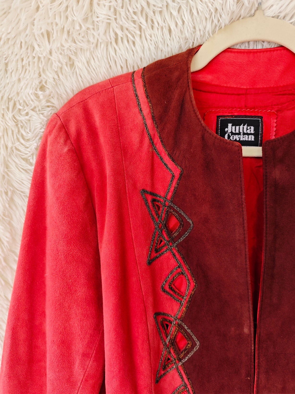 Giacca camoscio geometrica