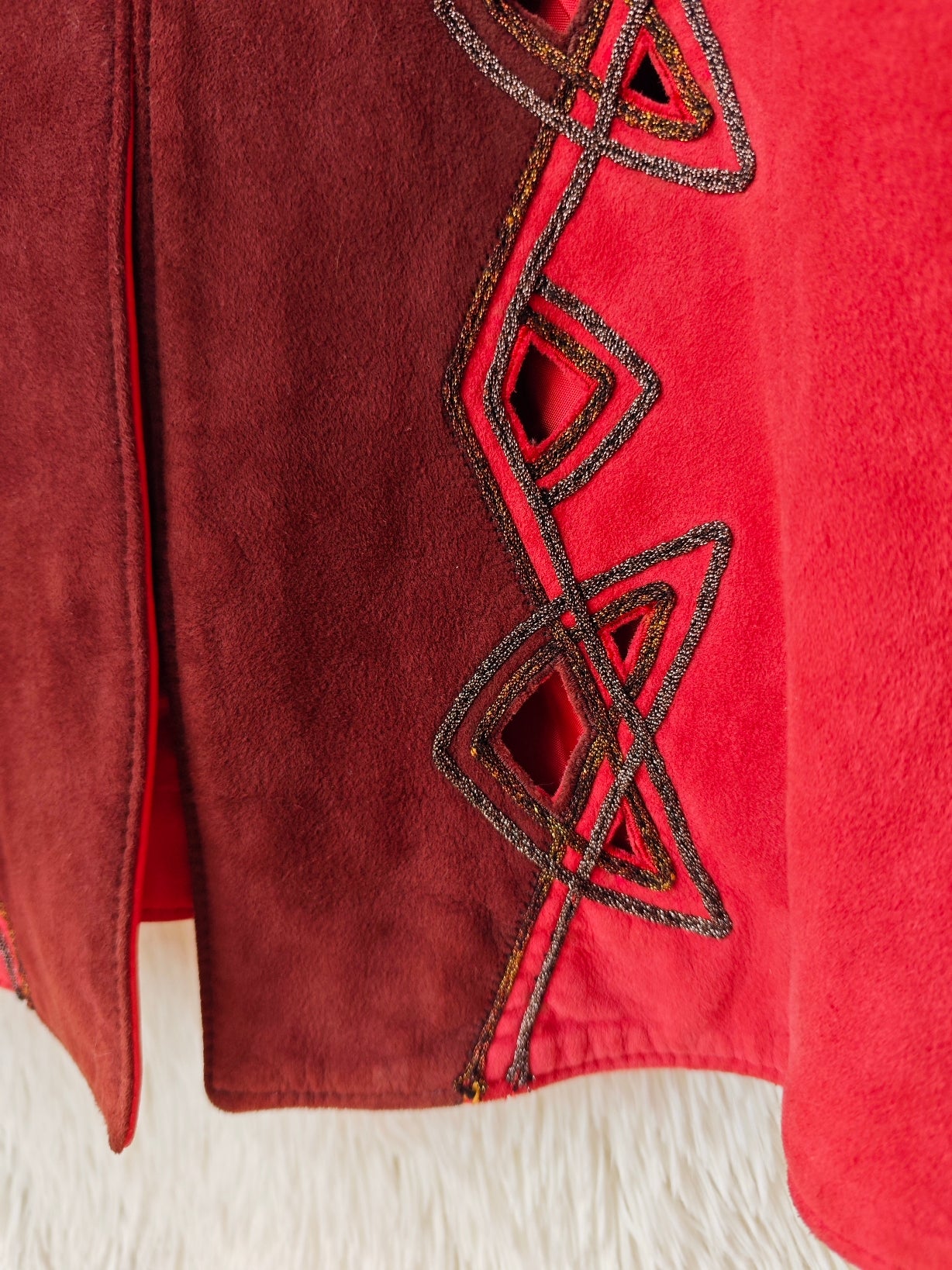 Giacca camoscio geometrica