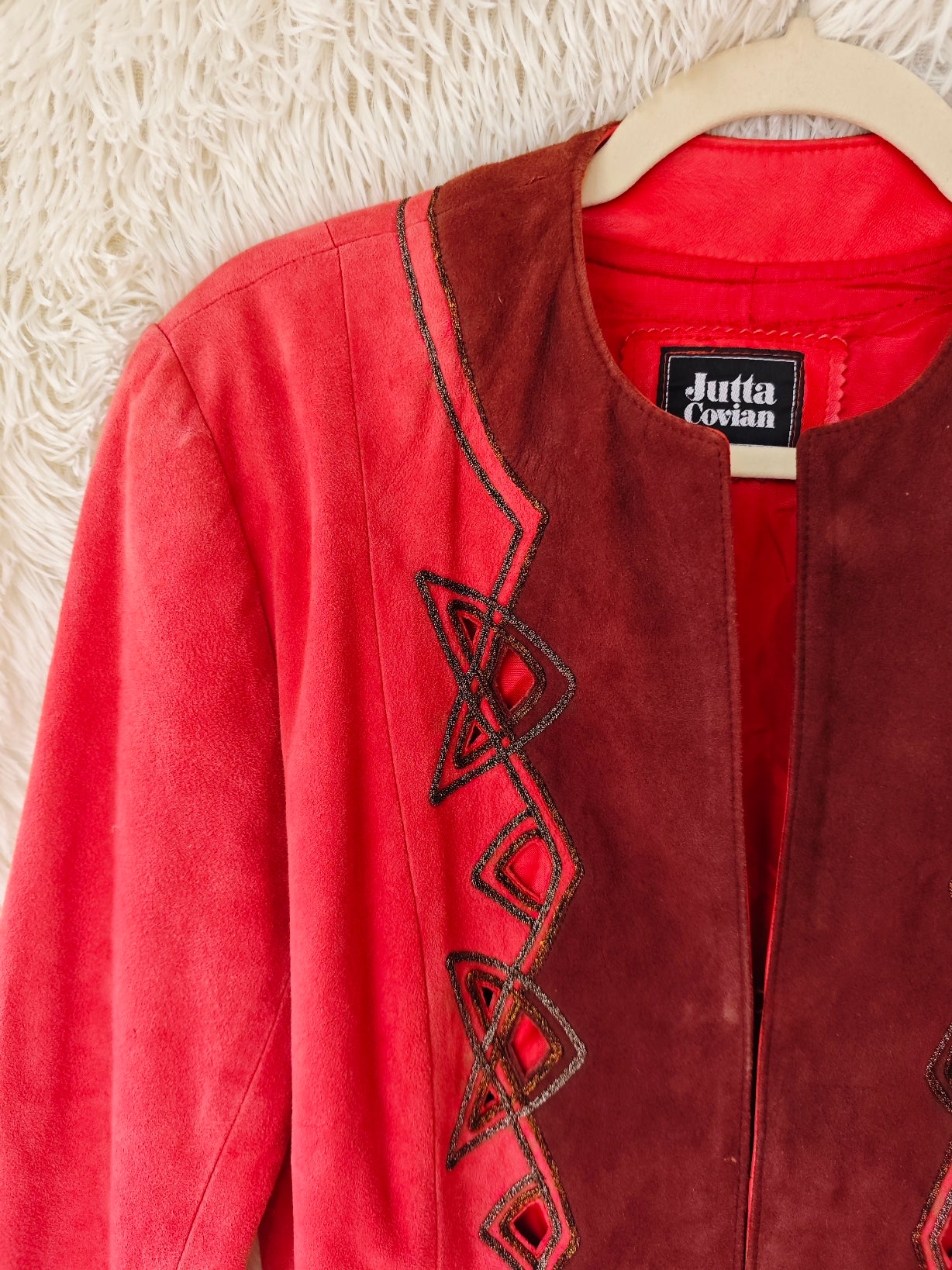 Giacca camoscio geometrica