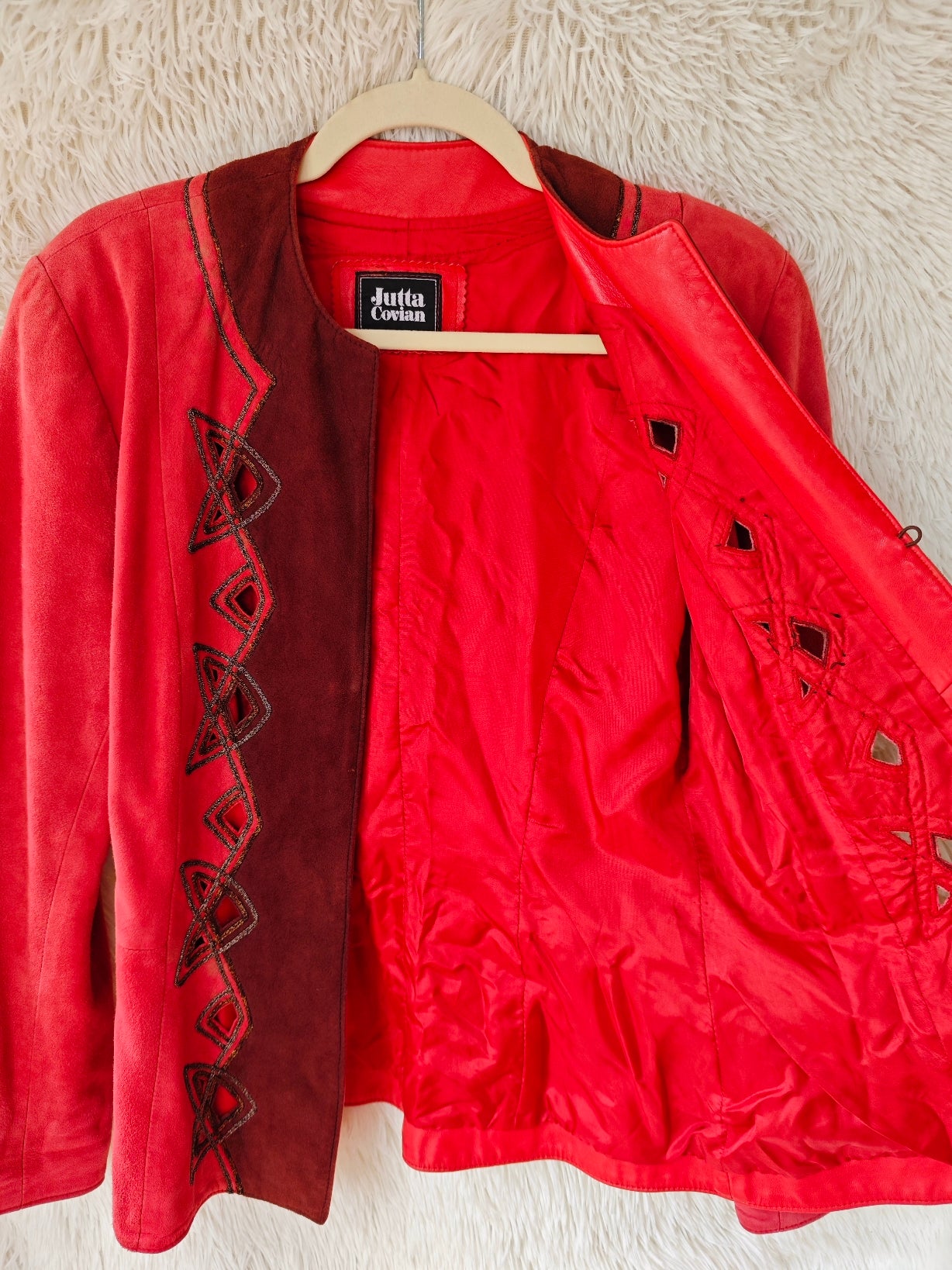 Giacca camoscio geometrica