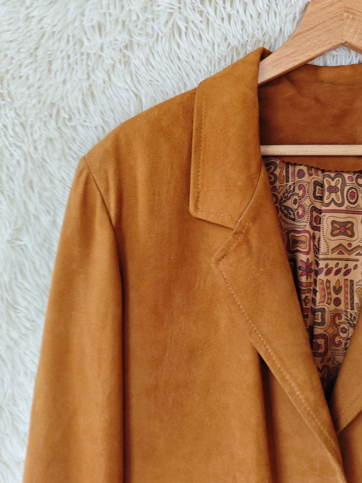 Giacca blazer camoscio cognac