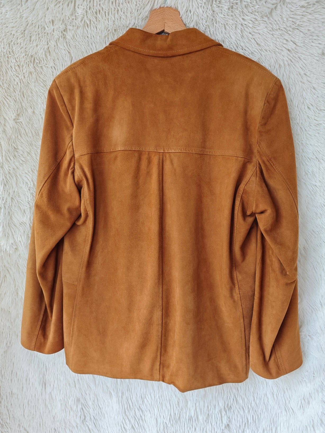 Giacca blazer camoscio cognac