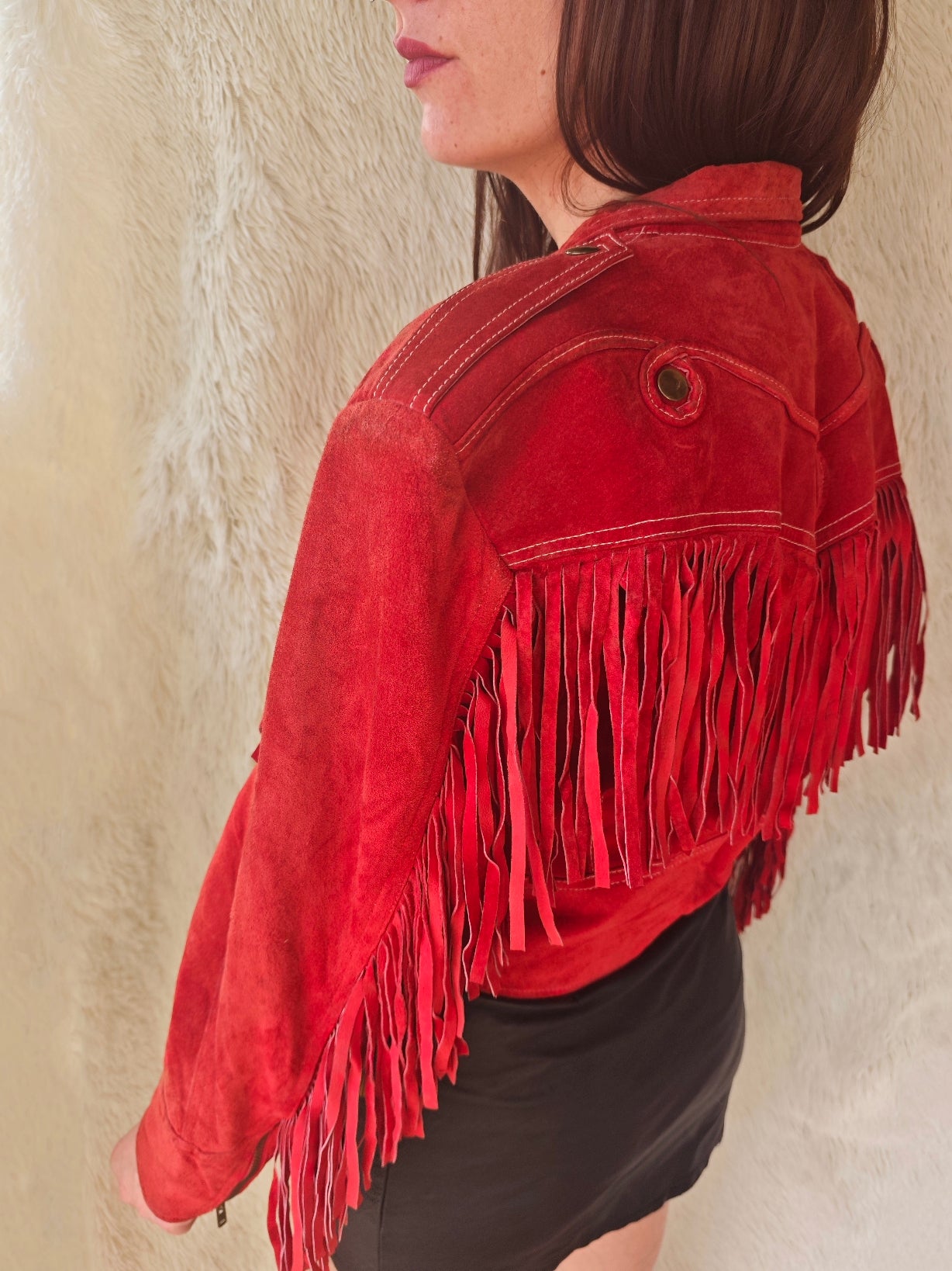 Giacca camoscio western