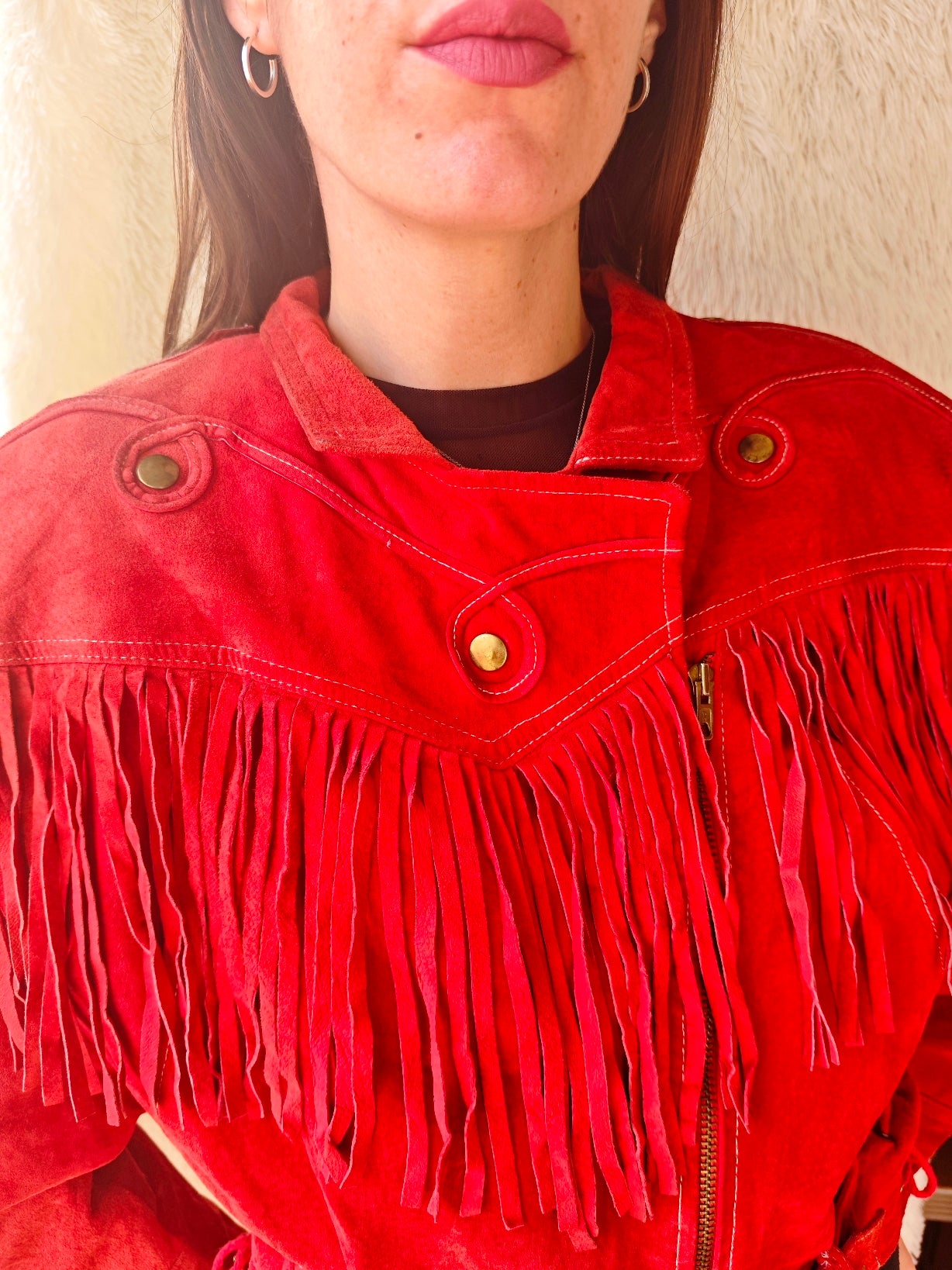 Giacca camoscio western