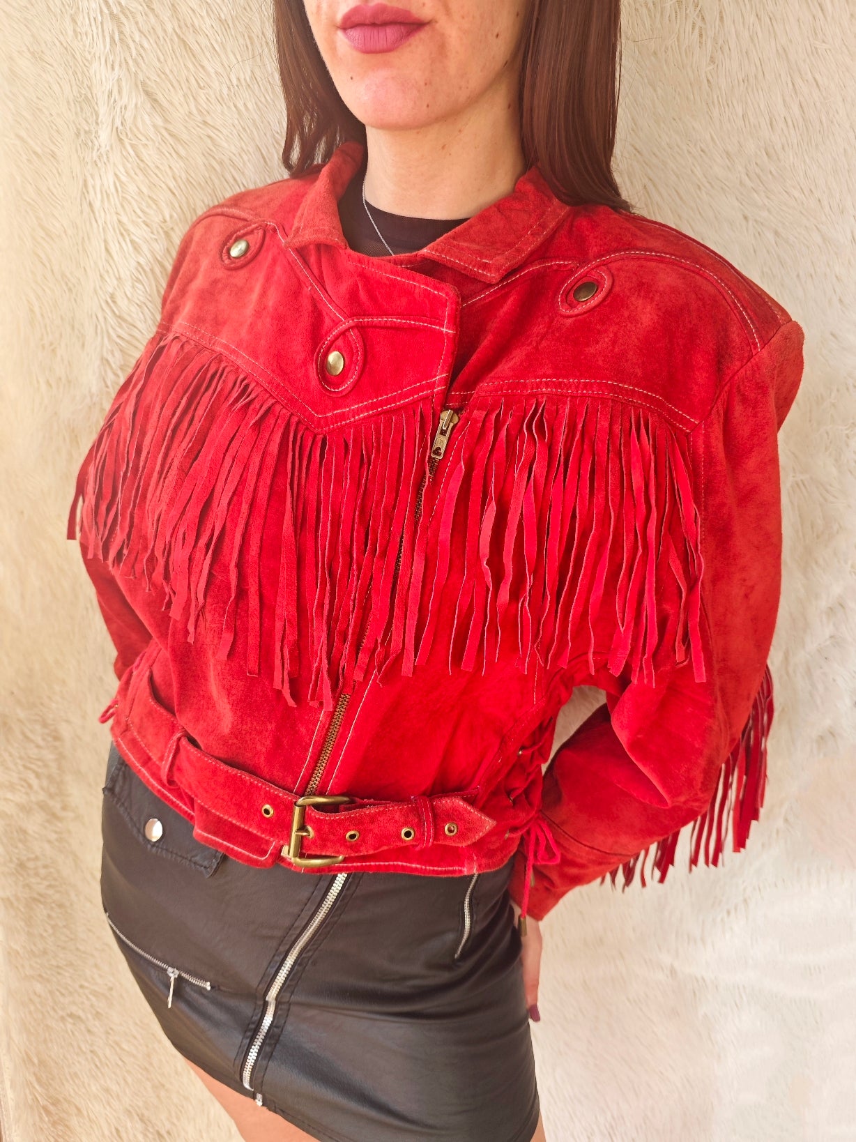 Giacca camoscio western