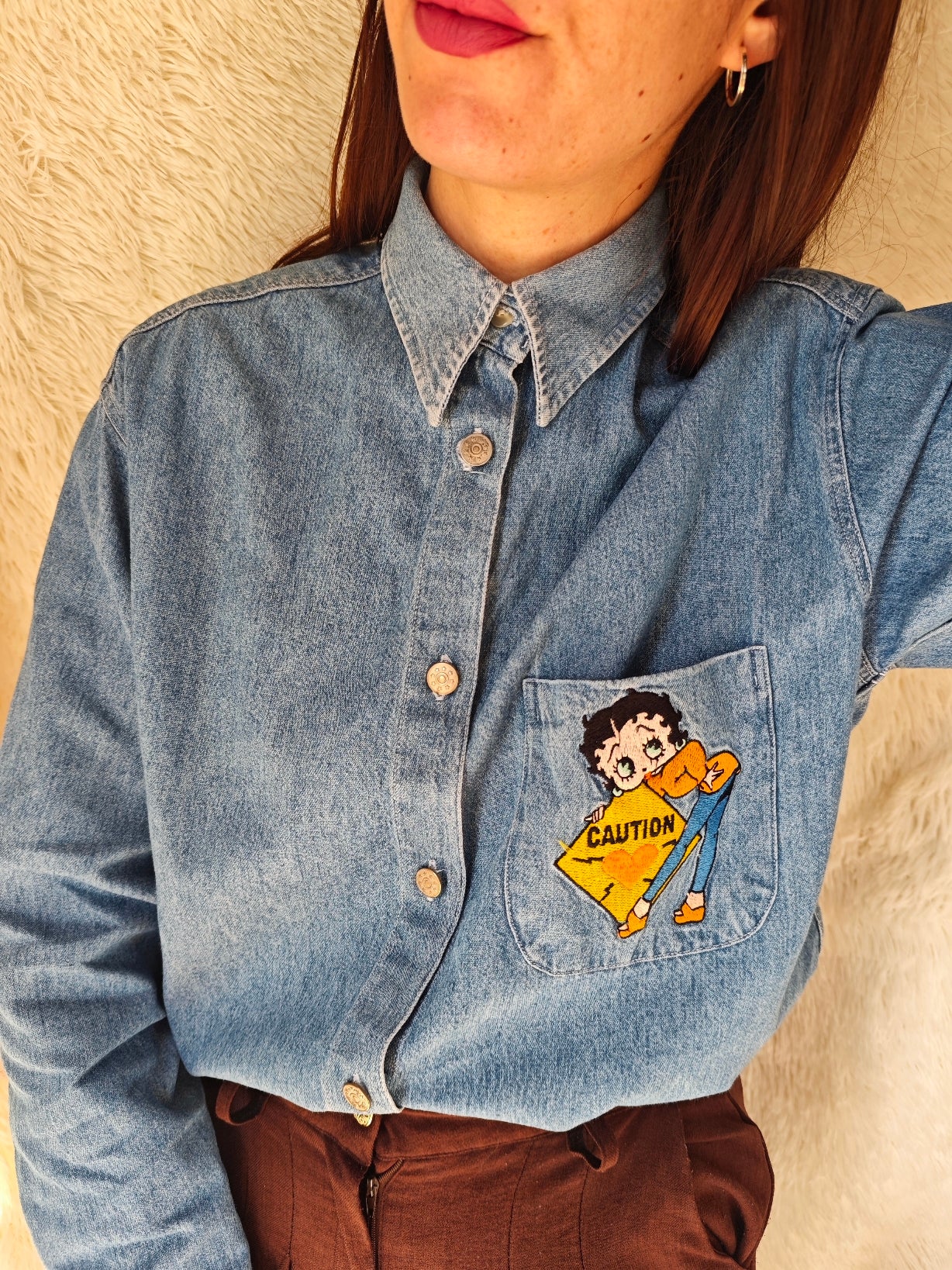 Camicia Betty boop caution