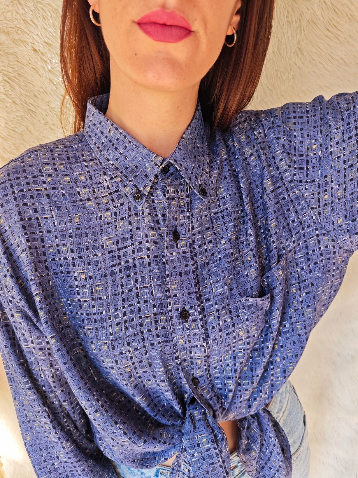 Camicia Geometrica - Blu Polvere & Indigo