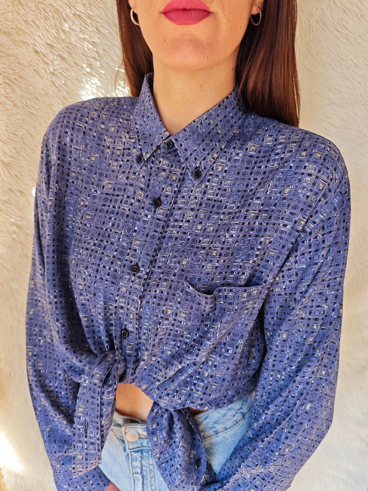Camicia Geometrica - Blu Polvere & Indigo