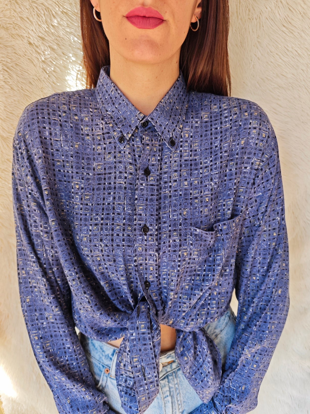 Camicia Geometrica - Blu Polvere & Indigo