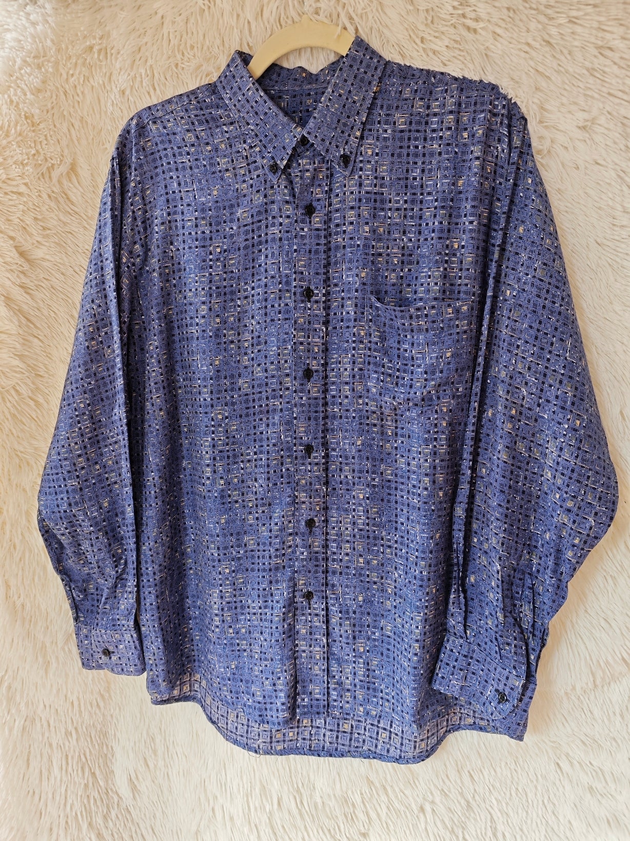 Camicia Geometrica - Blu Polvere & Indigo