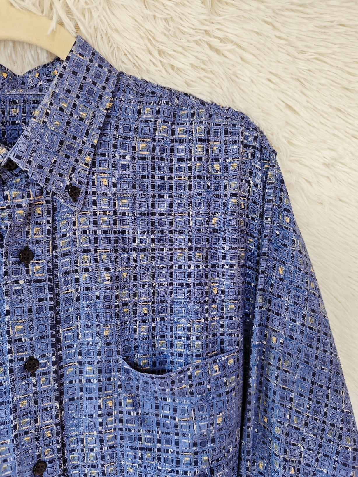 Camicia Geometrica - Blu Polvere & Indigo