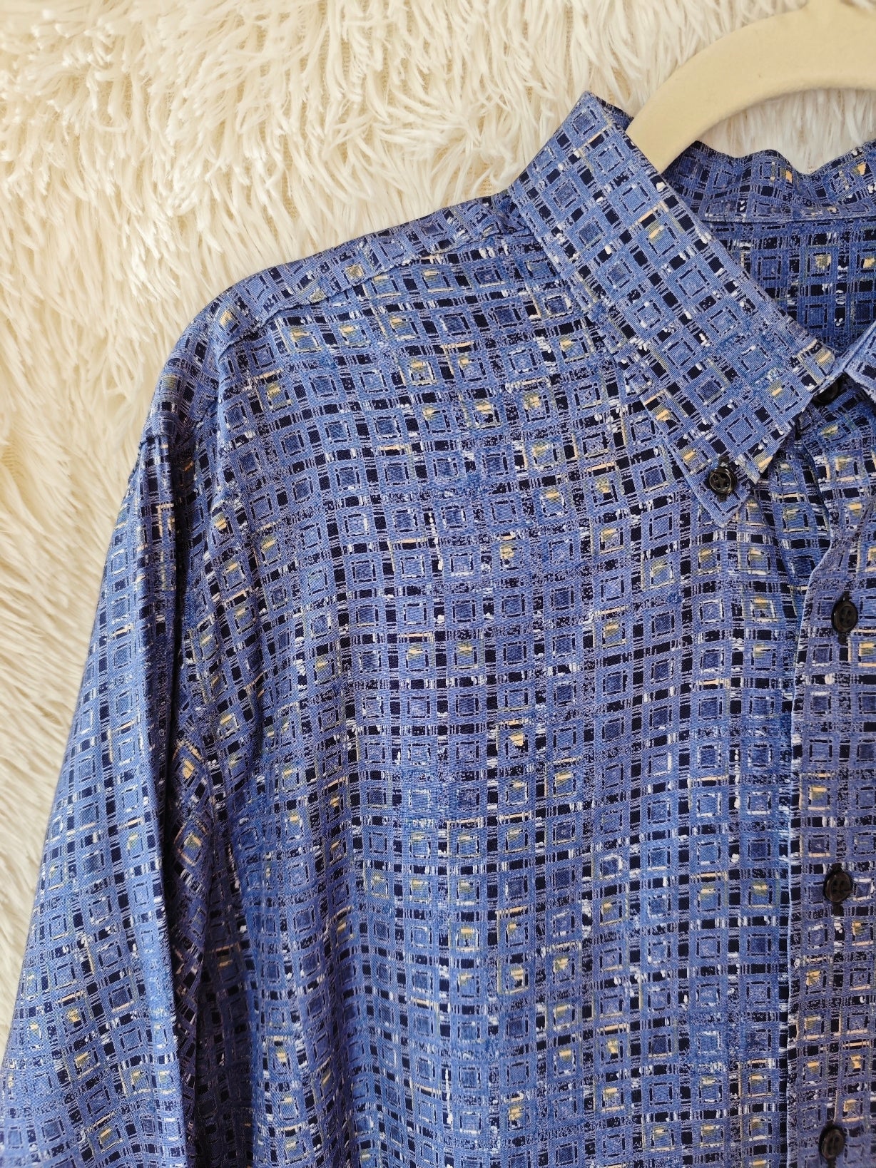 Camicia Geometrica - Blu Polvere & Indigo