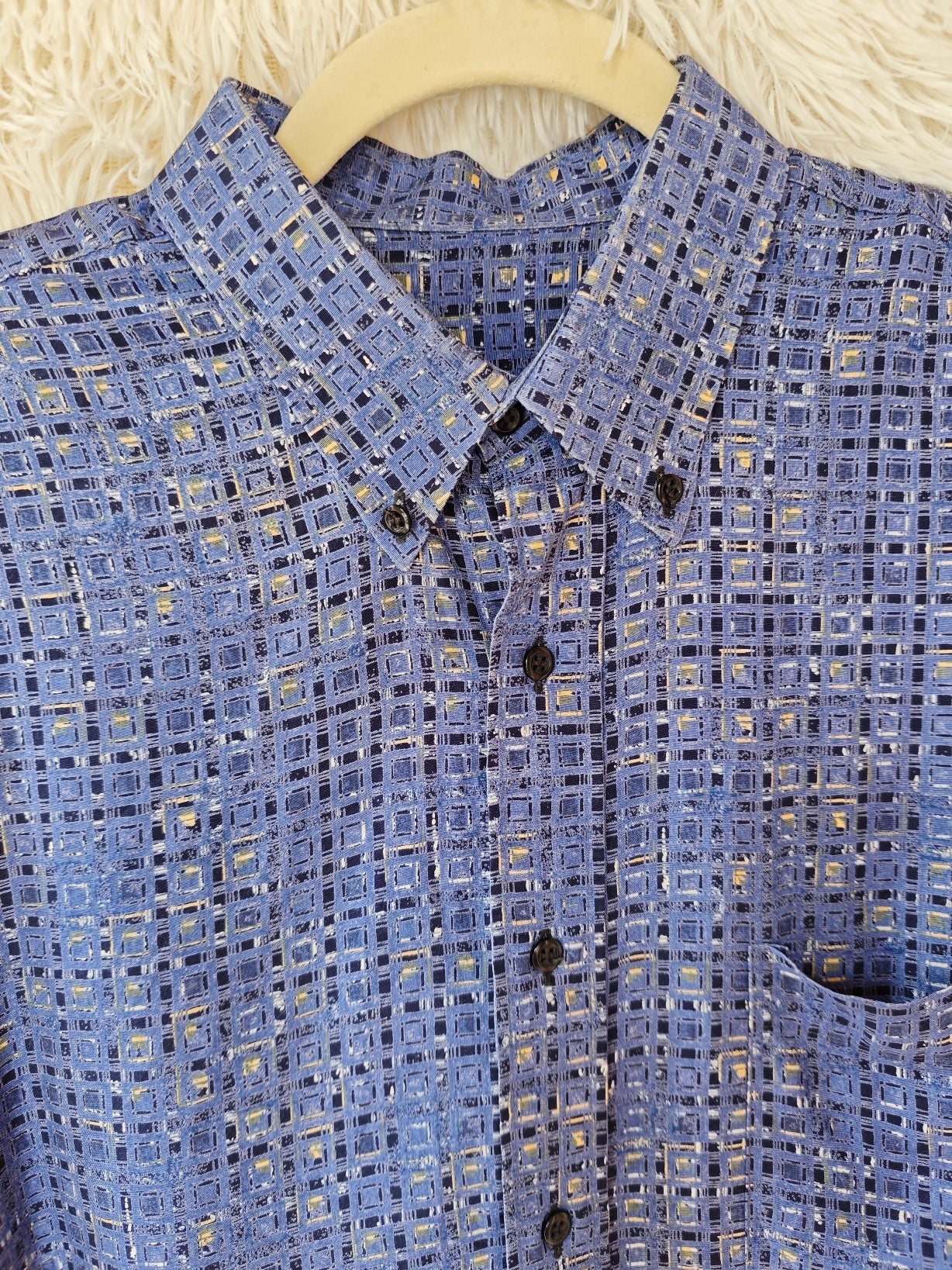 Camicia Geometrica - Blu Polvere & Indigo